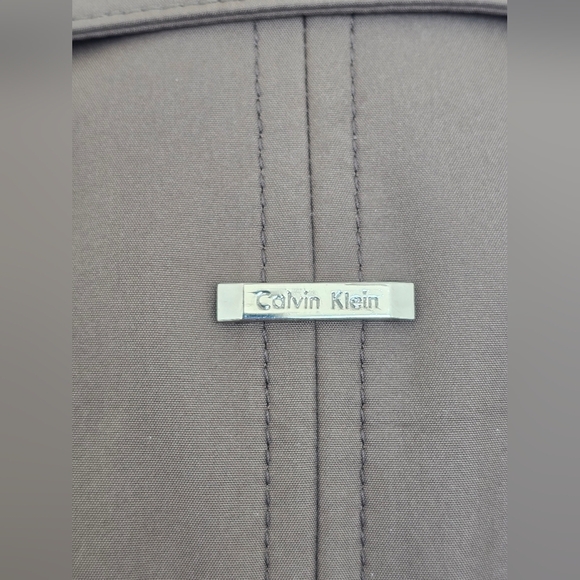 Calvin Klein Womens trench jacket coat Sz S brown button down, waist belt - Picture 5 of 8